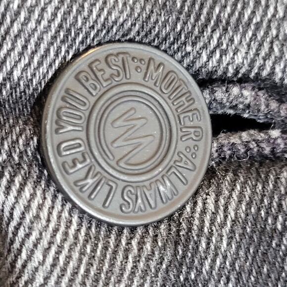 Mother The Looker Jeans Womens 24 Black Dark Wash Cat Got Your Tongue Denim - Picture 5 of 14